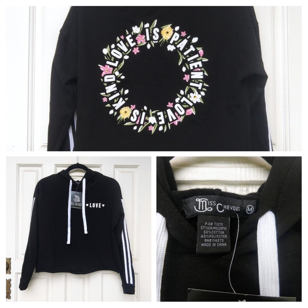 SOLD🍁NWT Miss Chievous Love Cropped Hoodie Size M